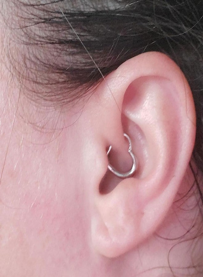 NewkeepsR 316L 16g Surgical Hypoallergenic Steel Love Heart Shaped Hinged Clicker Daith Ring Jewelry Helix Earring Ear Piercing for Women - Image 4