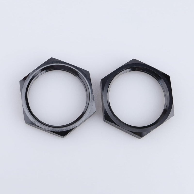 AC PERFORMANCE Aluminum -16 AN Female Thread Hex Bulkhead Nut for AN16 Bulkhead Fitting Adapter, Black Anodized, Pack of 2 - Image 3