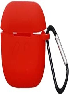 AirPods Pro Silicone Protective Case Cover with Clip for Easy Hanging - Red