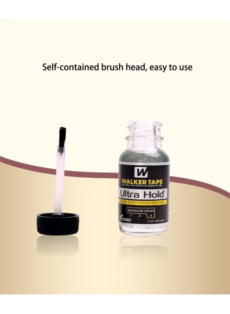 Walker Tape Hair System Adhesive, Thin Silicone Hair Replacement Adhesive - Long Lasting Fixation for Poly and Lace Wigs - 3-4 Weeks, Wigs, Wig Systems - Invisible, Waterproof Adhesive (15ml) - Image 4