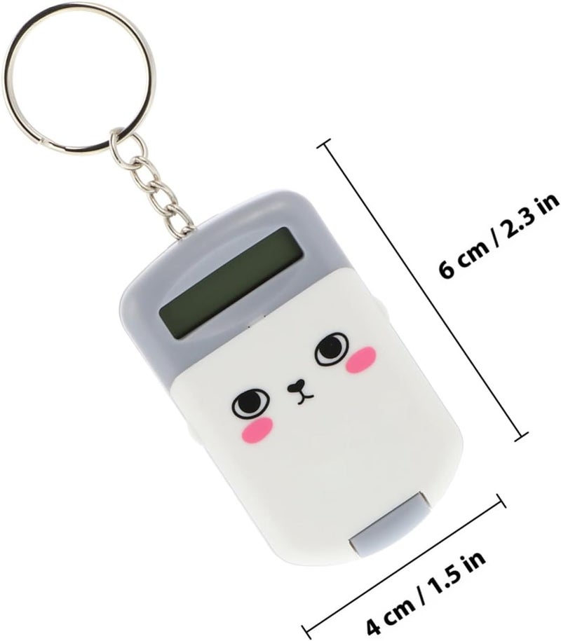 2pcs Pocket Size Electronic Calculator Set for Students and Office Use, Mini Plastic Arithmetic Counting Tool with LCD Display, Portable Gray Basic Calculator - Image 2
