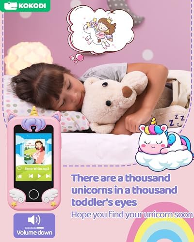 KOKODI Kids Smart Phone Touchscreen HD Dual Camera Cell Phone for Kids Christmas Birthday Gifts Dinosaur Child Play Phone for Girls 310 Travel Toy Preschool Learning Education Toy - Image 4