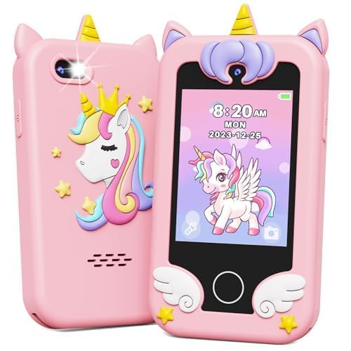 KOKODI Kids Smart Phone Touchscreen HD Dual Camera Cell Phone for Kids Christmas Birthday Gifts Dinosaur Child Play Phone for Girls 310 Travel Toy Preschool Learning Education Toy - Image 1