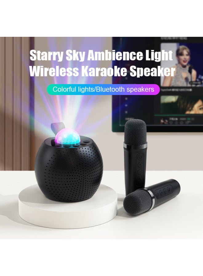 نيوترل جهاز كاريوكي بلوتوث متكامل مع إضاءة نجمية، ميكروفون قابل للفصل، سماعة خارجية، مجموعة كي تي في - Image 2