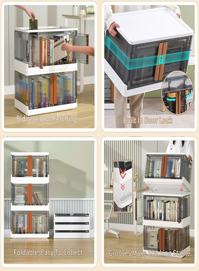 Kresal Collapsible Storage Bins with Lids, 1 Pack Stackable Storage Bins with Doors, Plastic Storage Cabinet for Easy Storage & Organization, Suitable for Clothes, Blankets, Books, Bedding & Toys - Image 4