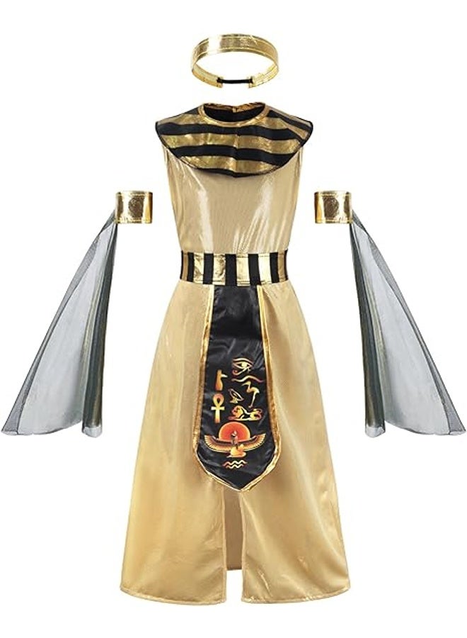 Egyptian Costume for Kids Girls Cleopatra Pharaoh Dress Up Halloween Role Play Clothes with Accessories for Halloween, Role Play, Themed Parties & School Events - Image 1