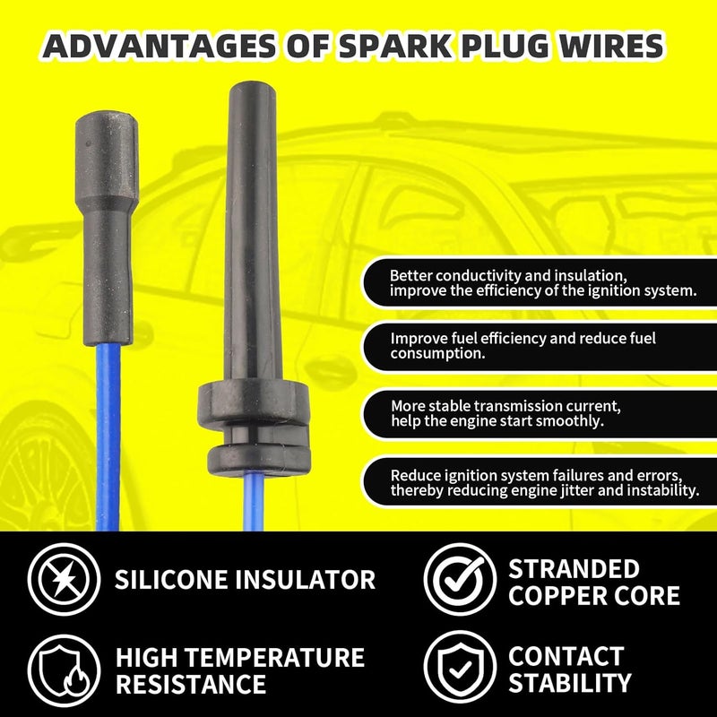 MOAUTO Set of 4 Iridium Spark Plugs with Wire Set for Dodge and Chrysler - Image 4