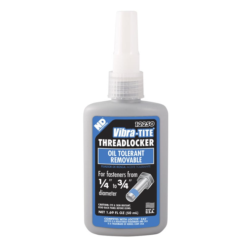 Vibra-TITE - 12250 122 Oil Tolerant Removable Anaerobic Threadlocker, 50 ml Bottle, Blue - Image 5