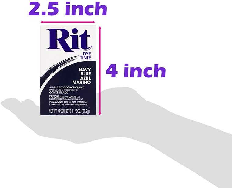 RIT مسحوق صبغة مركزة متعددة الاستخدامات عبوة واحدة للملابس، الديكور، والحرف - أزرق بحري - Image 1