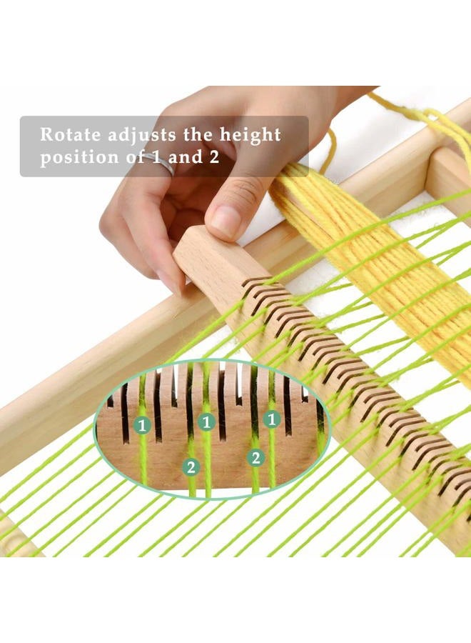 FOCCTS Wooden Multi-Craft Weaving Loom Large Frame 9.84 x 15.35 x 1.3 inch, Tapestry Loom Wooden Weaving Loom Creative DIY Weaving Artfor Kids, Beginners and Experts - Image 3