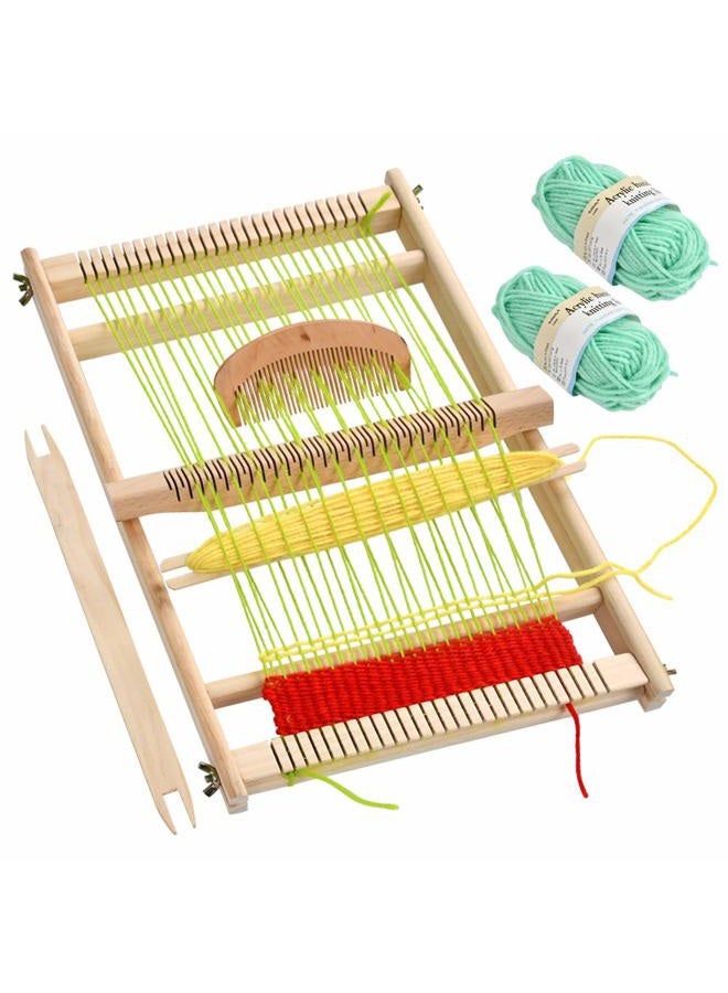 FOCCTS Wooden Multi-Craft Weaving Loom Large Frame 9.84 x 15.35 x 1.3 inch, Tapestry Loom Wooden Weaving Loom Creative DIY Weaving Artfor Kids, Beginners and Experts - Image 1