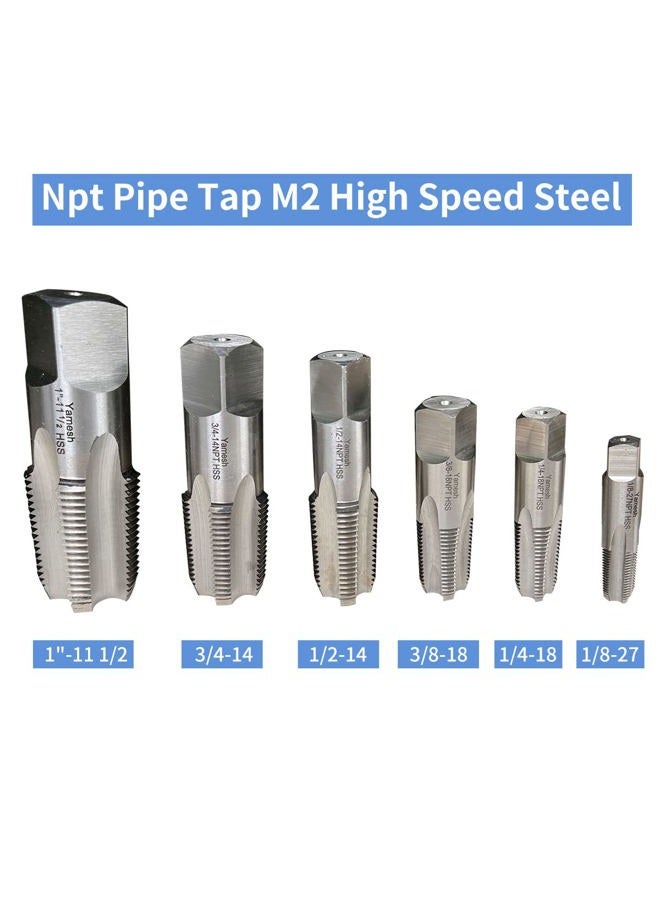 Yamesh NPT Pipe Tap and Die Set 1/8" 1/4" 3/8" 1/2" 3/4" 1" - Image 2