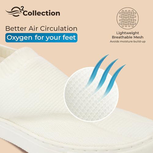 YOHO FreeStep spacious and casual slip on shoes | Comfortable for long hours of walking | Outperforms memory foam | Arch support Insole | White - UK 9 - Image 3