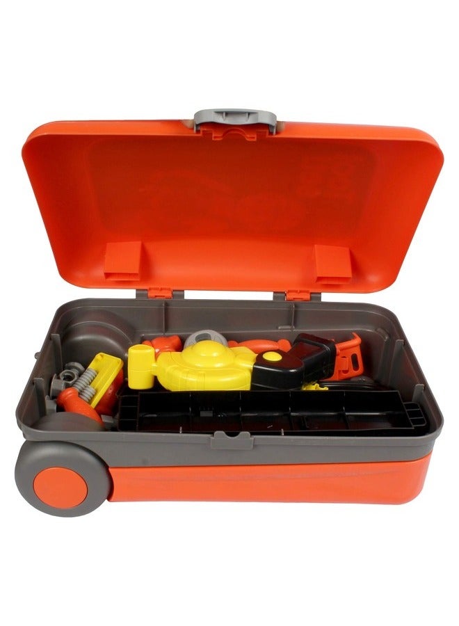 مجموعة أدوات فاخرة 2 في 1 مثالية للأطفال - لعبة ورشة عمل تعليمية تظاهرية مع أدوات يدوية واقعية - لعبة بناء وبناء تفاعلية للأولاد والبنات - Image 2