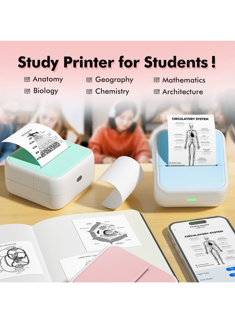 Generic Smart Mistake-Correction Thermal Printer – Mini Bluetooth Label & Pocket Photo Printer, Ink-Free, HD Printing, OCR Text Recognition, Note & Homework Organizer, Compatible with iOS & Android, Pink  - Image 5
