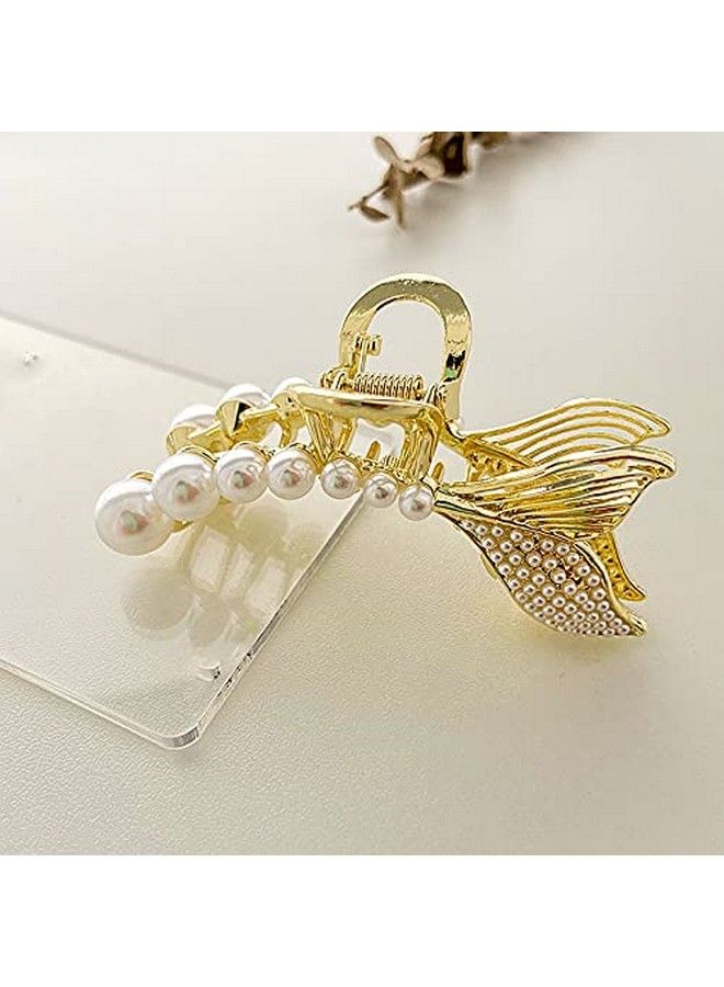 Ngel Pearl Fish Tail Long Claw Clips Hair Catch Barrettes Large Hair Clips for Thick Hair Women Hair Accessories(Pack Of 1) - Image 5