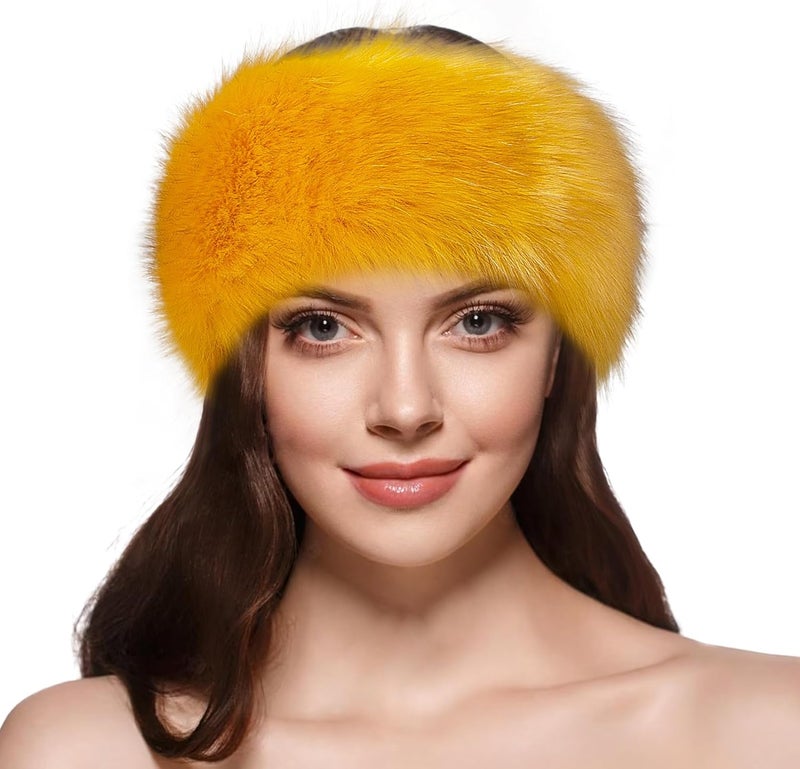 Dikoaina Womens Faux Fur Headband Winter Earwarmer Earmuff Ski - Image 5