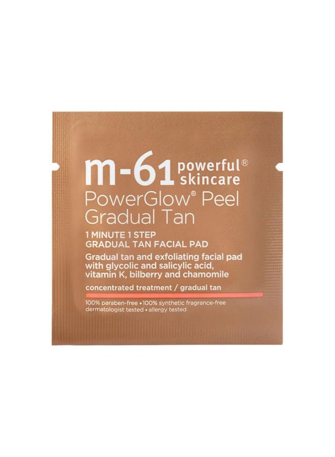 M-61 PowerGlow® Peel Gradual Tan - 10 Treatments- 1-minute, 1-step exfoliating and gradual tan glow peel with glycolic, vitamin K & chamomile - Image 2