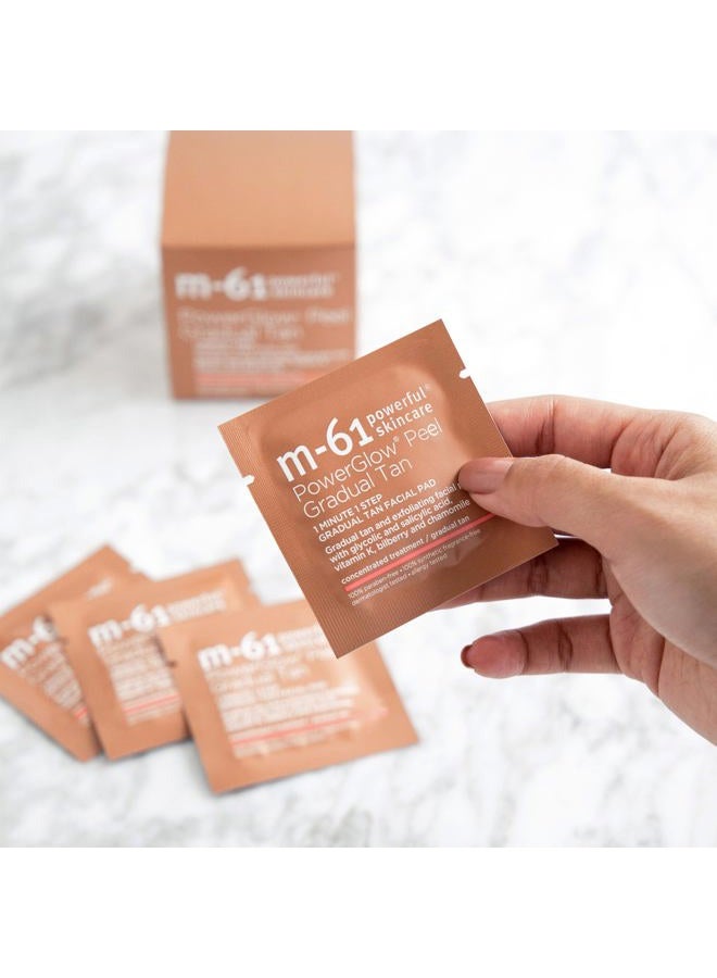 M-61 PowerGlow® Peel Gradual Tan - 10 Treatments- 1-minute, 1-step exfoliating and gradual tan glow peel with glycolic, vitamin K & chamomile - Image 4