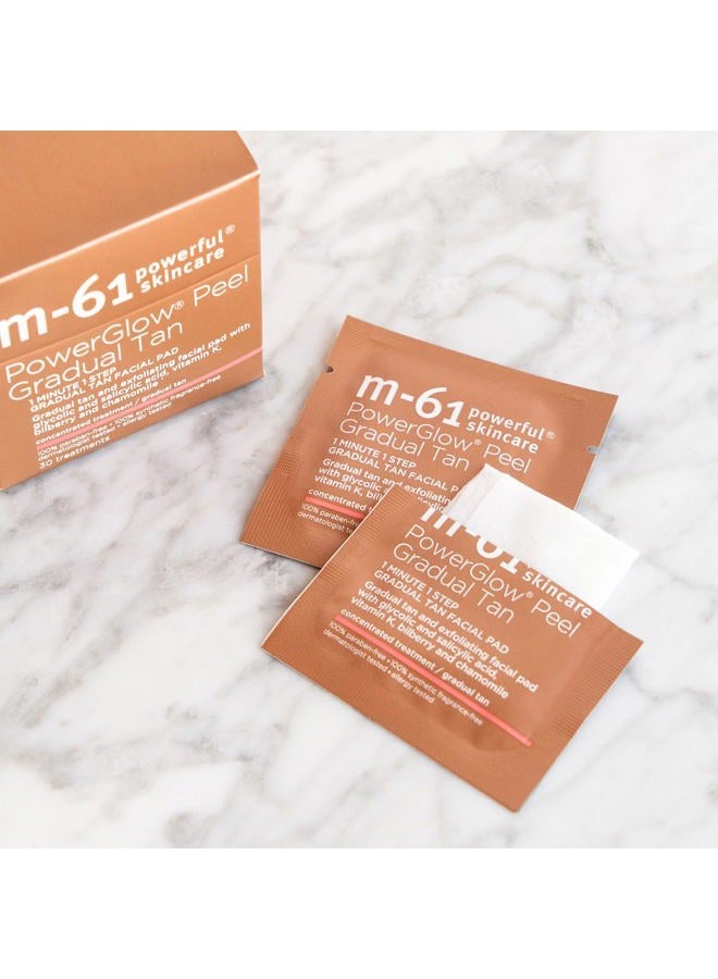 M-61 PowerGlow® Peel Gradual Tan - 10 Treatments- 1-minute, 1-step exfoliating and gradual tan glow peel with glycolic, vitamin K & chamomile - Image 5