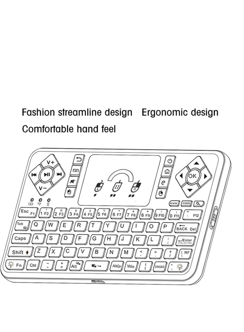 Q9 2.4G RF Wireless Mouse Combo Handheld Remote Control Keyboard With Touchpad - English  - Image 4