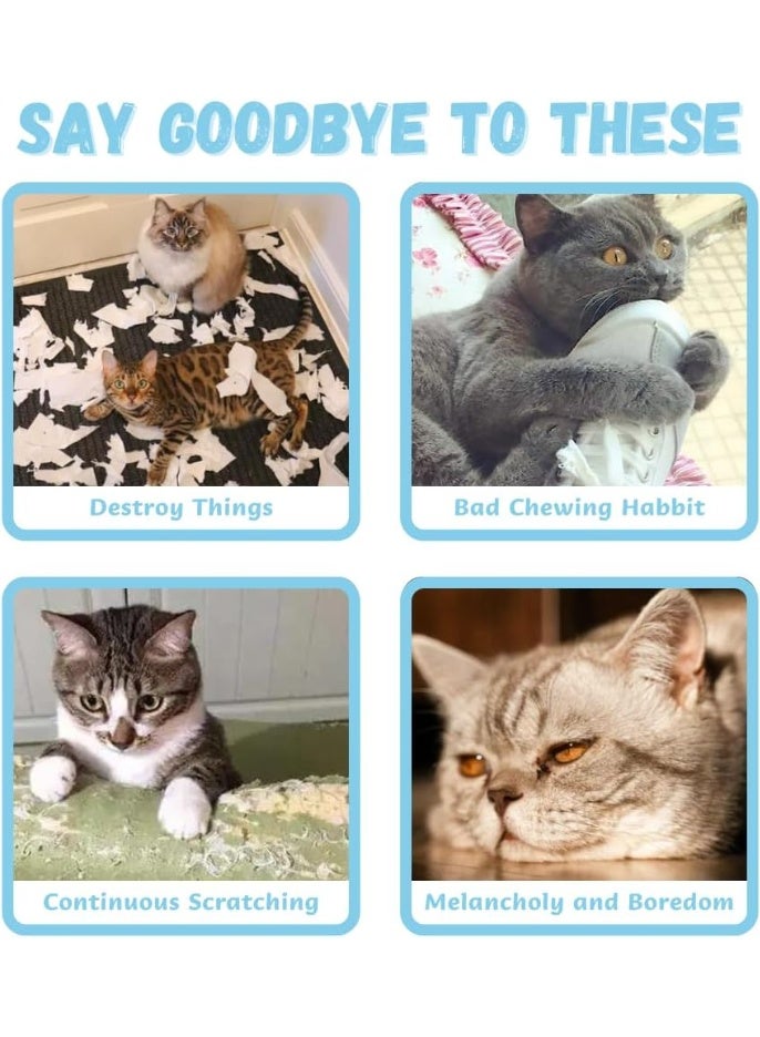 دي إن لعبة قطط تفاعلية ٤ في ١ ليزر وريشة – كرة دوارة ذكية حركة تلقائية تجنب العوائق، ليزر آمن للعين، مقاومة الخدش والعض، لعبة قطط الكترونية للقطط المنزلية - Image 2