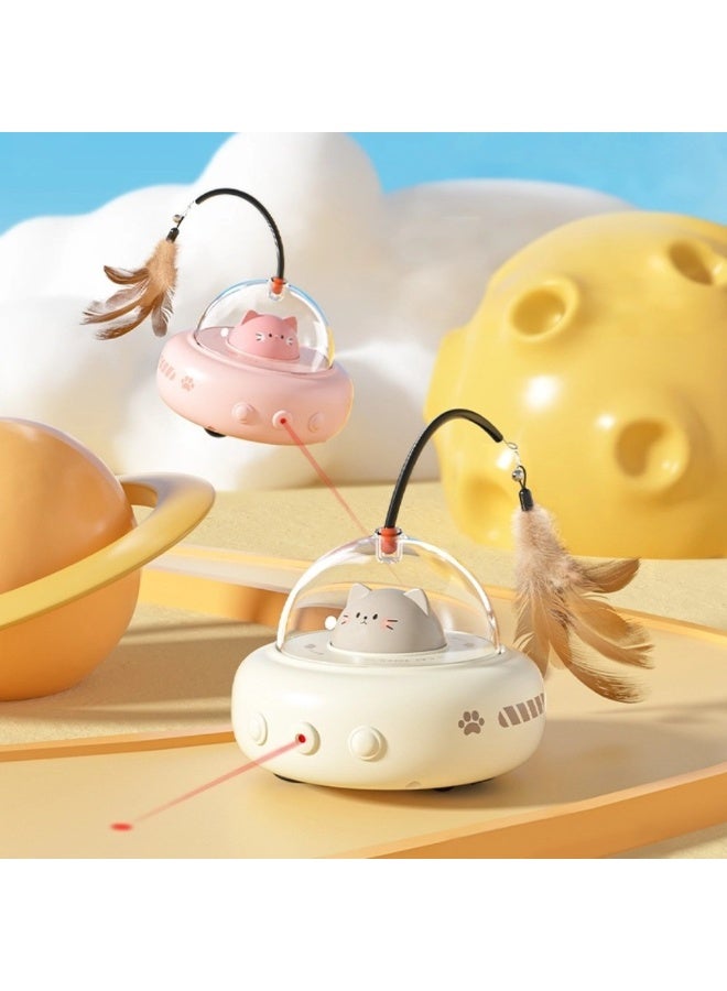 دي إن لعبة قطط تفاعلية ٤ في ١ ليزر وريشة – كرة دوارة ذكية حركة تلقائية تجنب العوائق، ليزر آمن للعين، مقاومة الخدش والعض، لعبة قطط الكترونية للقطط المنزلية - Image 4