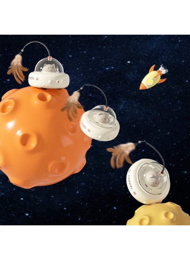 دي إن لعبة قطط تفاعلية ٤ في ١ ليزر وريشة – كرة دوارة ذكية حركة تلقائية تجنب العوائق، ليزر آمن للعين، مقاومة الخدش والعض، لعبة قطط الكترونية للقطط المنزلية - Image 5