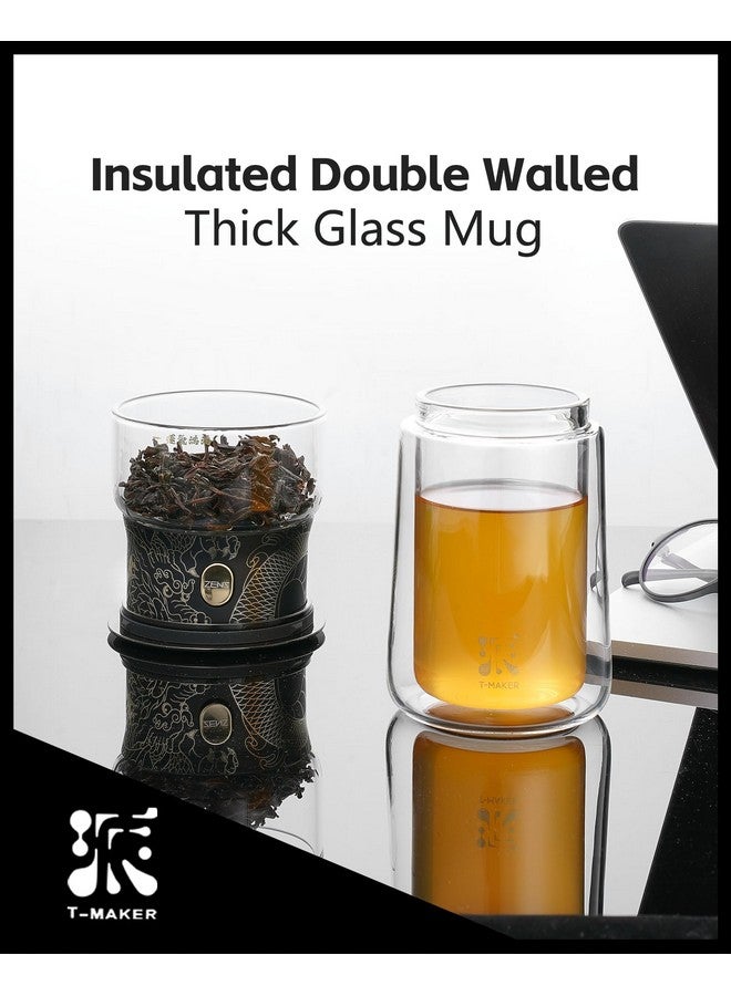 Zens ZENS Cool Glass Teapot with Infuser, Smart One Touch Tea Maker for Loose Tea Diffusers with Insulated Mug and Portable Tea Kits, Enchanted Teapot Alternatives for Tea Lover Gifts - Image 4