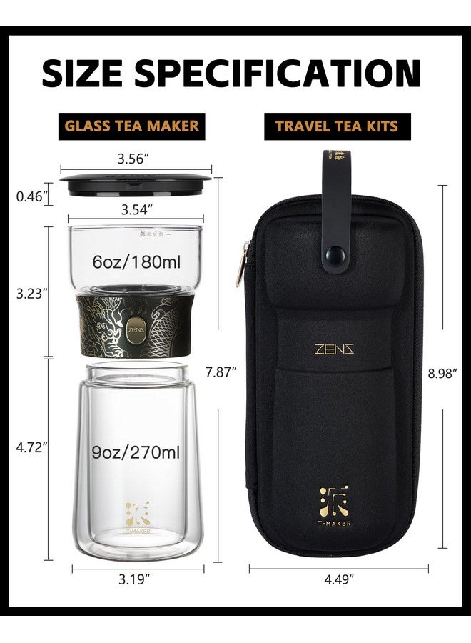 Zens ZENS Cool Glass Teapot with Infuser, Smart One Touch Tea Maker for Loose Tea Diffusers with Insulated Mug and Portable Tea Kits, Enchanted Teapot Alternatives for Tea Lover Gifts - Image 5