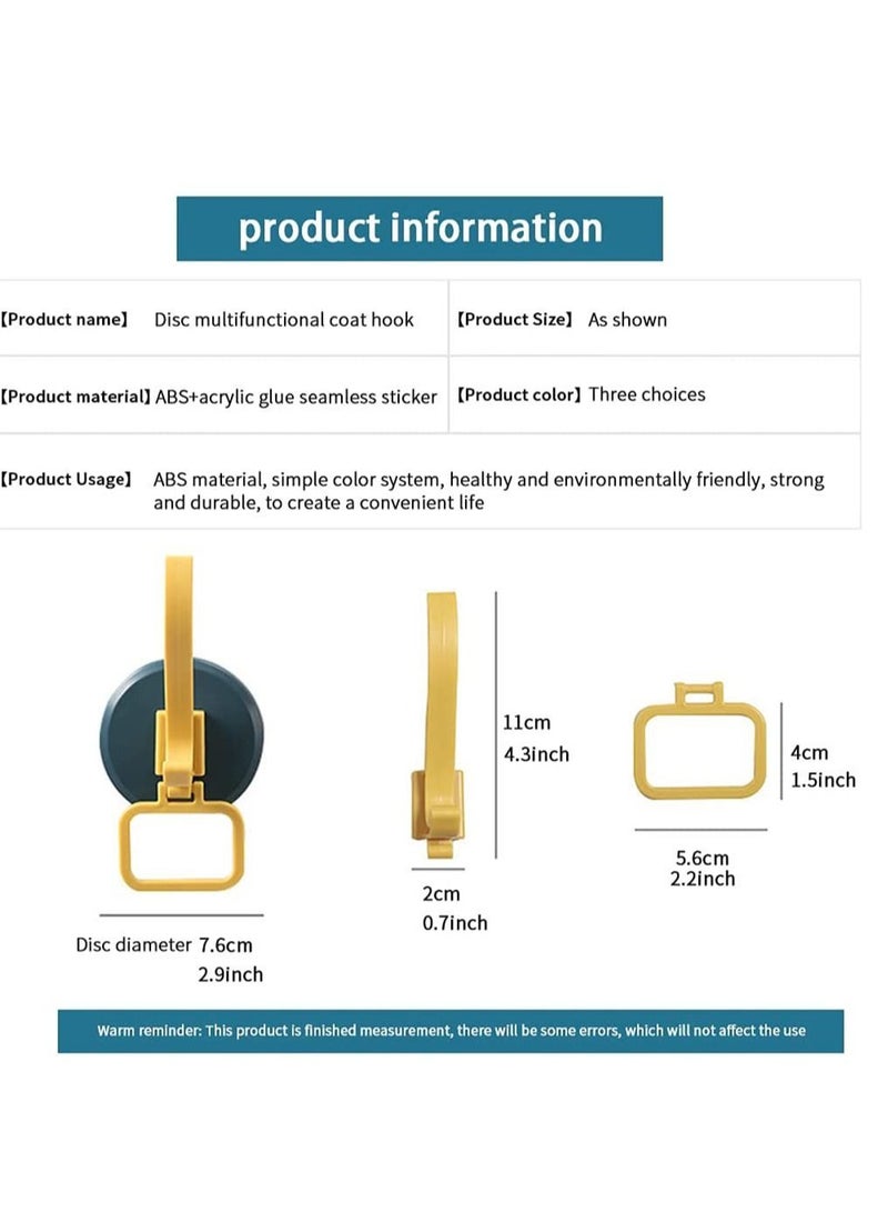 Y&D Self Adhesive Hooks Heavy Duty Bathroom Door Office Home Kitchen Stick on for Hanging Coats Towels Keys Waterproof, No Drill Glue Needed - 3 Pack (White Blue Black) - Image 2