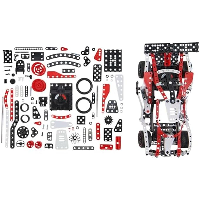 Meccano 27-IN-1 MOTORIZED SUPERCAR STEM MODEL BUILDING KIT 466 COUNT - Image 5