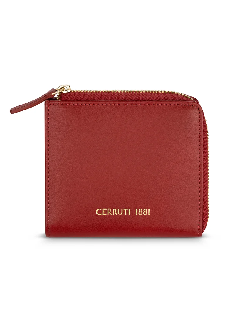 CERRUTI 1881 CERRUTI 1881 Women's Red Leather Zip-Around Wallet - Elegant Design