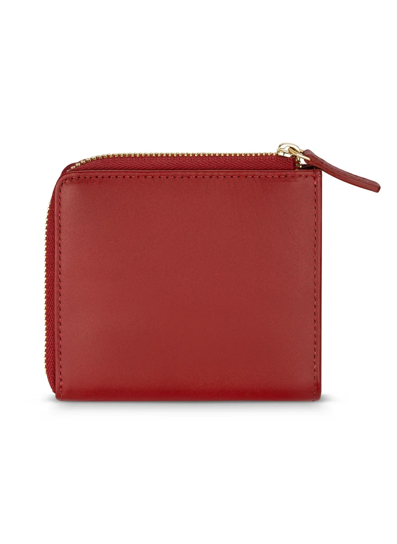 شيروتي 1881 CERRUTI 1881 Women's Red Leather Zip-Around Wallet - Elegant Design