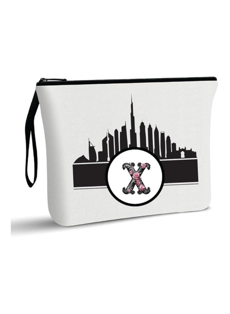 أفق دبي مع حقيبة مستحضرات التجميل الأولية ذات الحروف الأولى - حقيبة مكياج ذات الحروف الأولى - حقيبة مكياج أفق دبي - حقيبة مستحضرات التجميل للمسافرين - Image 1