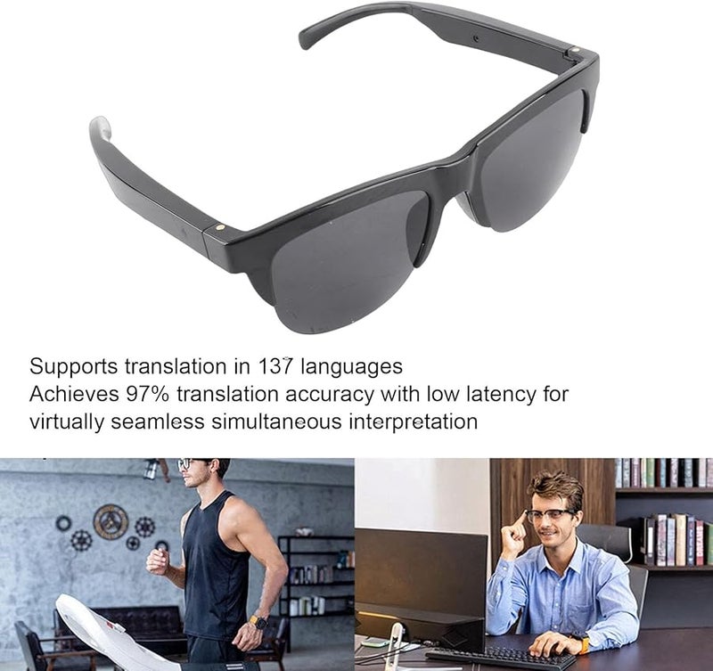 Smart Translator Glasses Bluetooth Sunglasses Open Directional 137 Languages Translation Device - Image 3