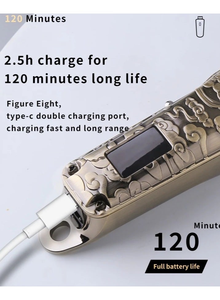 ماكينة الحلاقة الإحترافيه Kemei KM-2130 المعدنيه بشاشة ليد ملونه وذراع تحكم فى الشفرات - Image 3