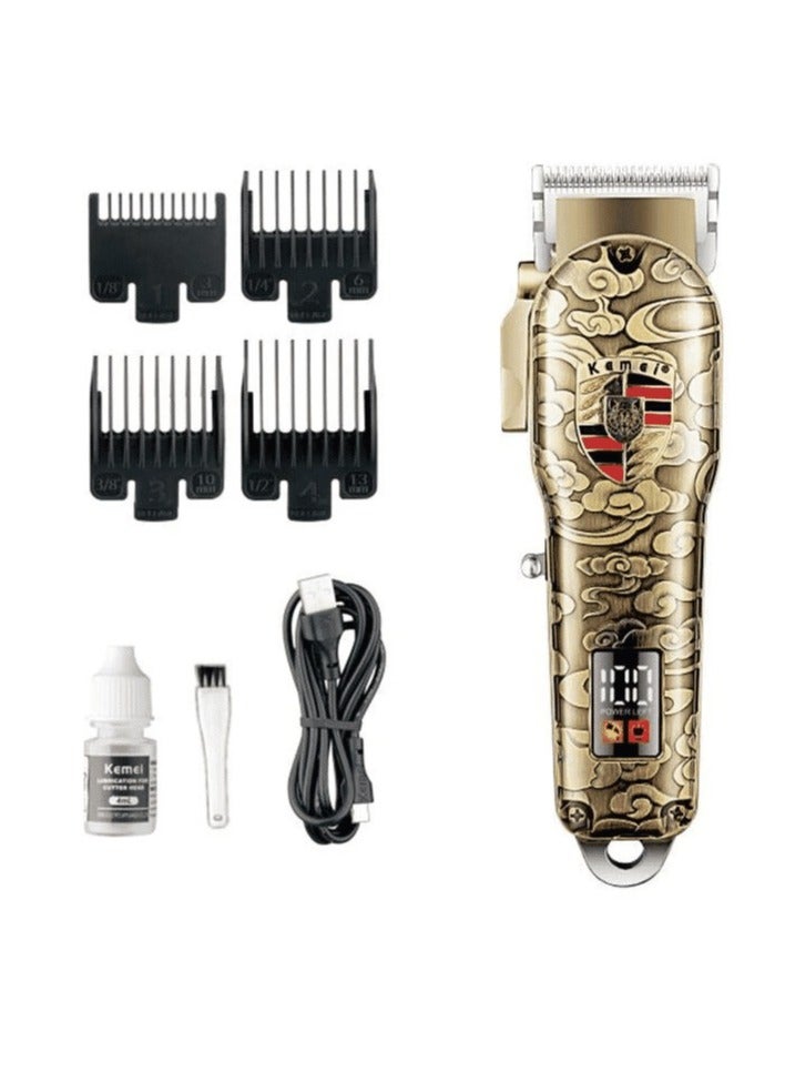 ماكينة الحلاقة الإحترافيه Kemei KM-2130 المعدنيه بشاشة ليد ملونه وذراع تحكم فى الشفرات - Image 2
