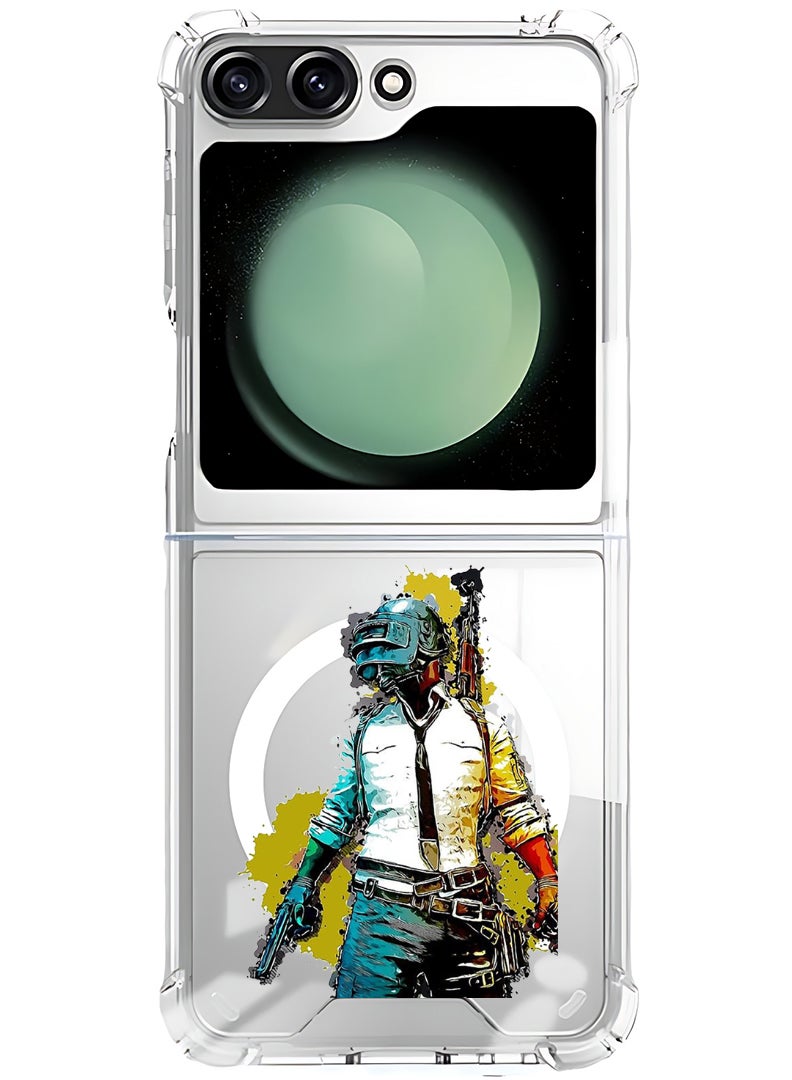 Theodor Magnetic Case for Samsung Galaxy Z Flip 6 Compatible with MagSafe Wireless Charging, Shockproof Phone Bumper Cover Pubg - Image 1