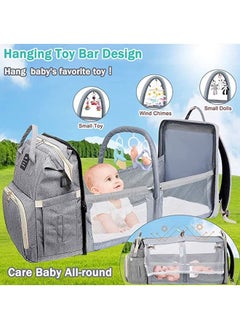 Arabest New Style Multifunctional Portable Mommy Bed Backpack With Mosquito Net For Baby (Grey)  - Image 2