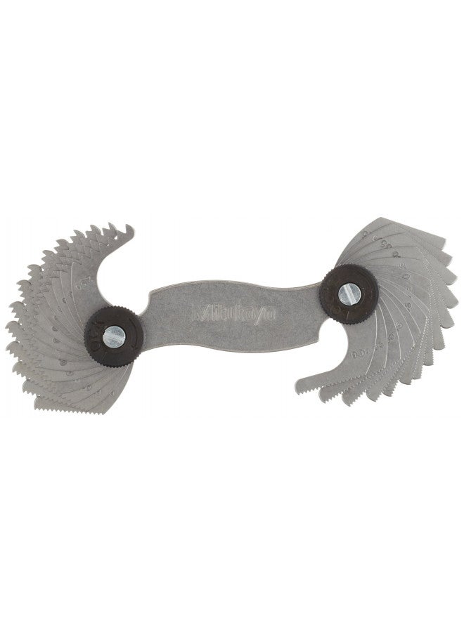 Mitutoyo 188-153, Screw Pitch Gage, 0.25mm to 2.5mm, 28 Leaves