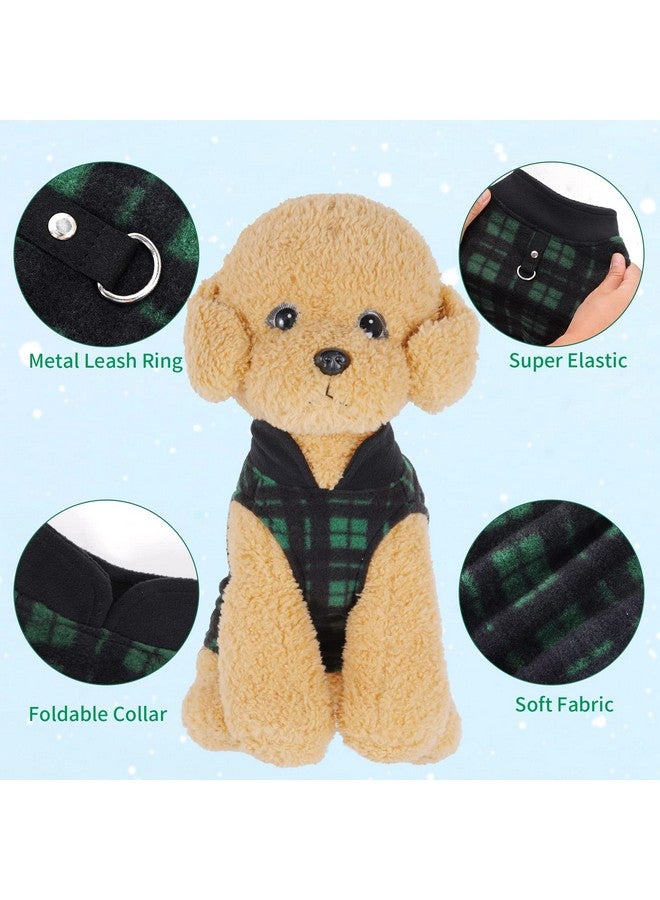 Rbenxia 4 Pieces Buffalo Plaid Dog Sweaters With Leash Ring Soft Fleece Vest Dog Pullover Warm Jacket Pet Dog Clothes Winter Dog Outfits For Small Puppy Cat Pets (XSmall) - Image 5