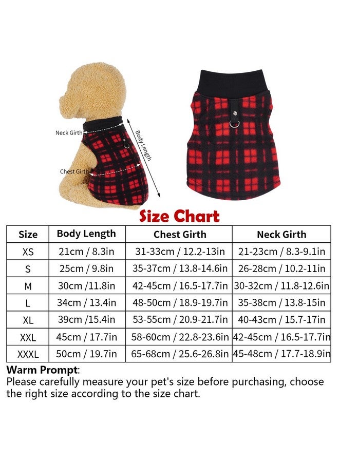 Rbenxia 4 Pieces Buffalo Plaid Dog Sweaters With Leash Ring Soft Fleece Vest Dog Pullover Warm Jacket Pet Dog Clothes Winter Dog Outfits For Small Puppy Cat Pets (XSmall) - Image 4