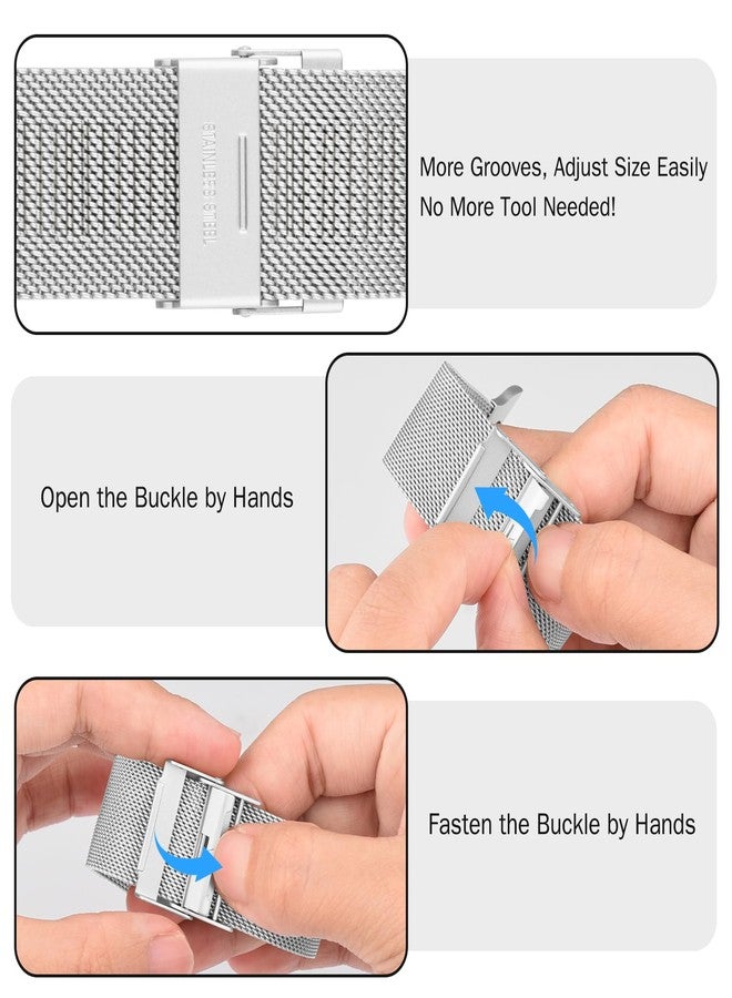 Meliya Milanese Loop Compatible with Apple Watch Bands for Women 38mm 40mm 41mm 42mm 44mm 45mm 46mm 49mm, Stainless Steel Mesh Strap for iWatch Series 10 9 8 7 6 5 4 3 2 1 SE (Silver, 38/40/41/Series 10 42mm) - Image 5