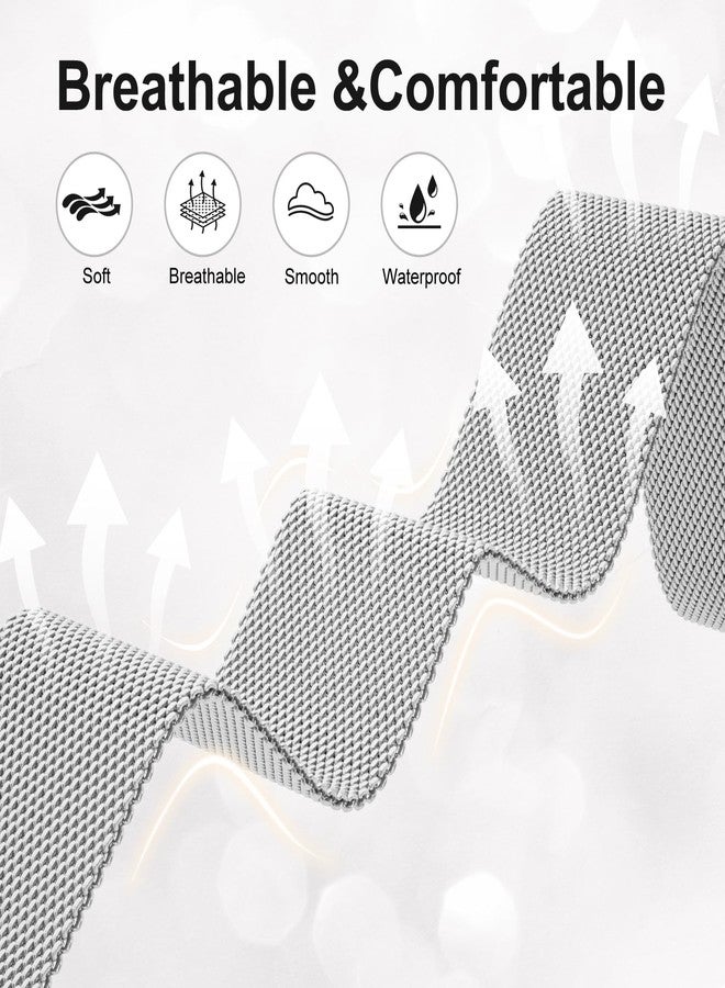 Meliya Milanese Loop Compatible with Apple Watch Bands for Women 38mm 40mm 41mm 42mm 44mm 45mm 46mm 49mm, Stainless Steel Mesh Strap for iWatch Series 10 9 8 7 6 5 4 3 2 1 SE (Silver, 38/40/41/Series 10 42mm) - Image 4