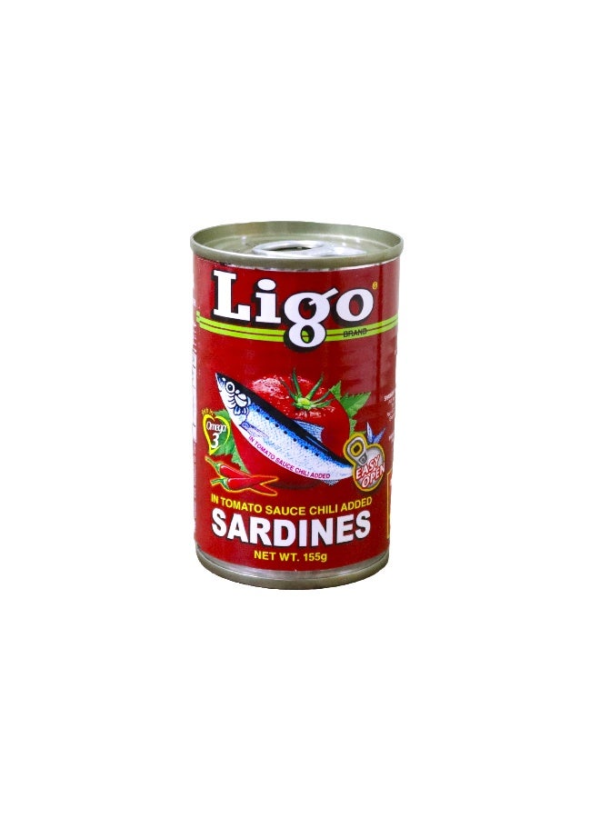 ligo سردين في صلصة الطماطم مع الفلفل الحار (أحمر) 155 جرام - Image 1