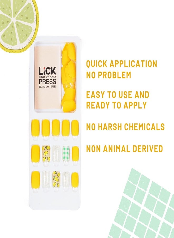 ليك أظافر صناعية لاصقة من ليك - لون أصفر مطفي، طقم تمديد أظافر، أظافر فرنسية، أظافر صناعية قابلة لإعادة الاستخدام، طقم فن الأظافر، طقم أظافر صناعية مكون من 30 قطعة (لا حاجة إلى غراء) - Image 3