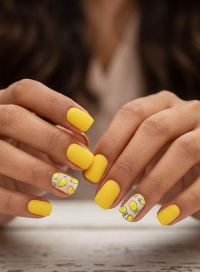 ليك أظافر صناعية لاصقة من ليك - لون أصفر مطفي، طقم تمديد أظافر، أظافر فرنسية، أظافر صناعية قابلة لإعادة الاستخدام، طقم فن الأظافر، طقم أظافر صناعية مكون من 30 قطعة (لا حاجة إلى غراء) - Image 2