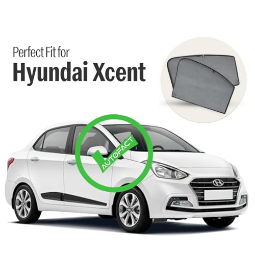 Autofact Car Sunshades for Hyundai Xcent (2014 to 2020), UV Protection, Useful Car Accessories, Custom fit Sun Shades for Side Windows, Set of 4 - Image 2