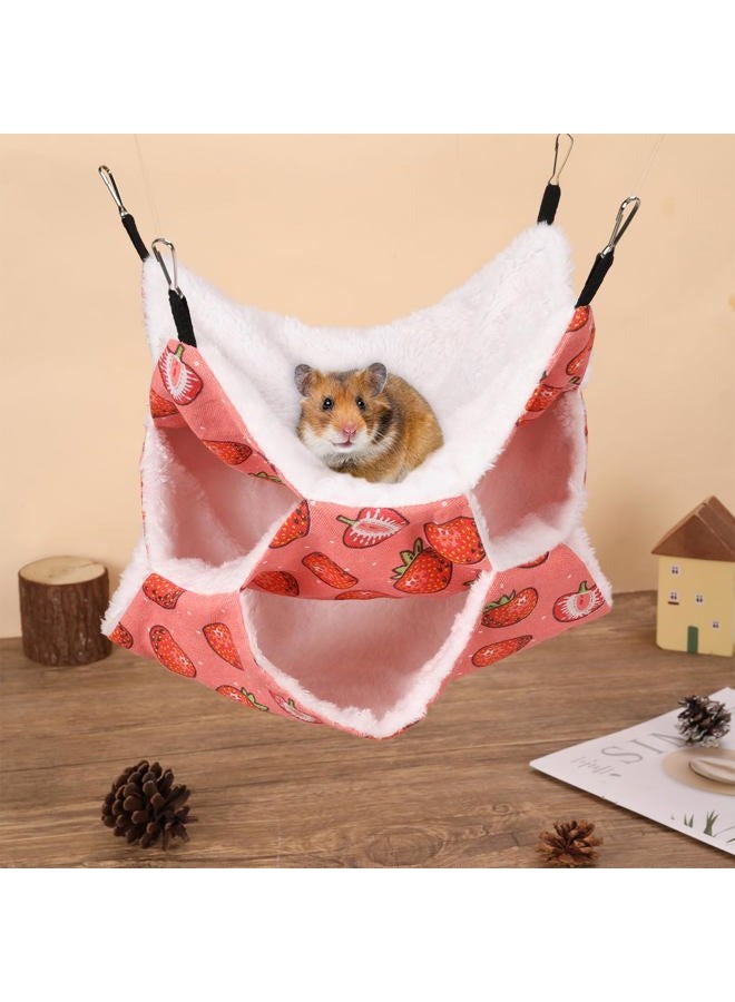 Xinrui 3 Layer Guinea Pig Cage Hammock, Cute Rat Hamster Hanging Hammock Bed Soft Warm Small Animals House Cage Accessories Toy for Ferret Squirrel Chinchilla Parrot Sugar Glider - Image 5